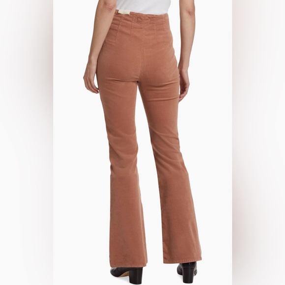 🌻🆕FREE PEOPLE We The Free Jayde Cord Flare Jeans-Sunburn Color - Picture 11 of 16